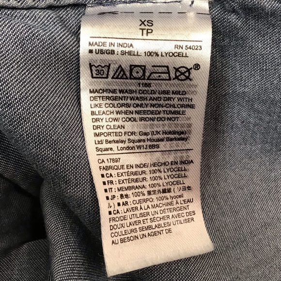GAP Dresses Gap Chambray Shirt Dress Long Sleeve Button Down